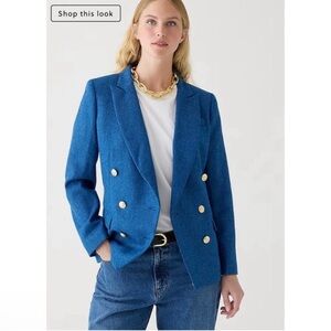 J. Crew Brynn blazer in blue herringbone English wool
